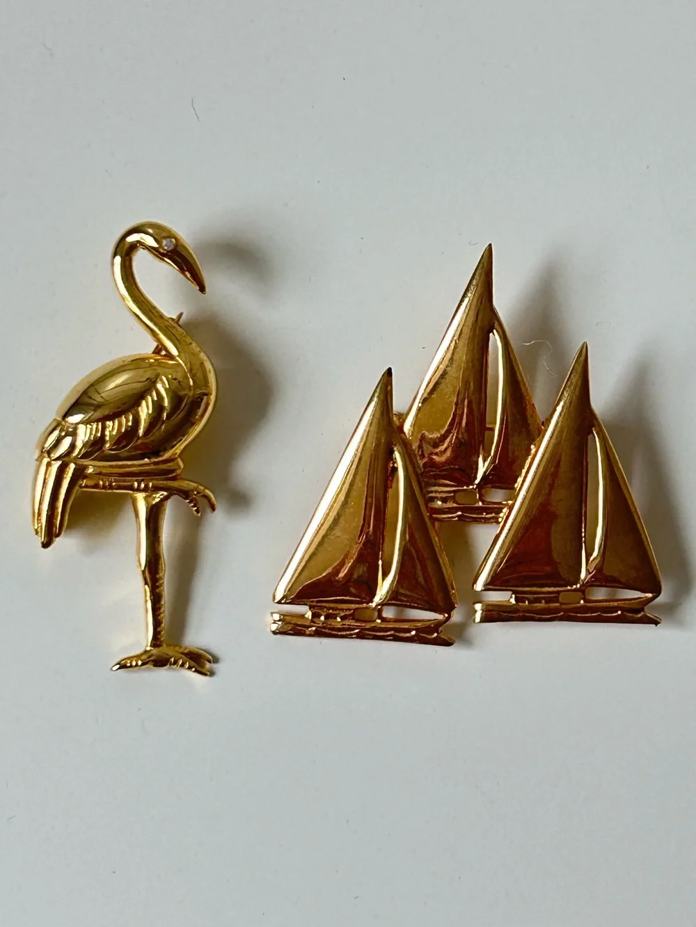 Lion & Tassel 2pc Brooch Set